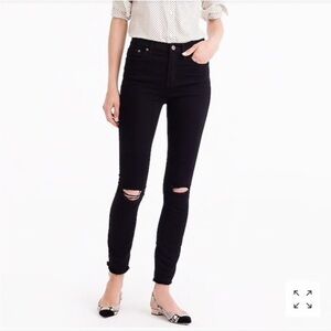 NWT J. Crew Lookout High Rise Skinny Jean with holes on knees